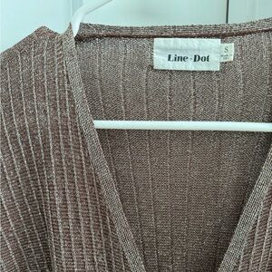 Line & Dot Brown & Silver Sparkle Sweater - Size S (Anthropologie)